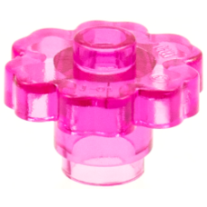 LEGO 4728 Trans Dark Pink Plant Flower 2 x 2 Rounded - Open Stud (losse stenen 40-10)